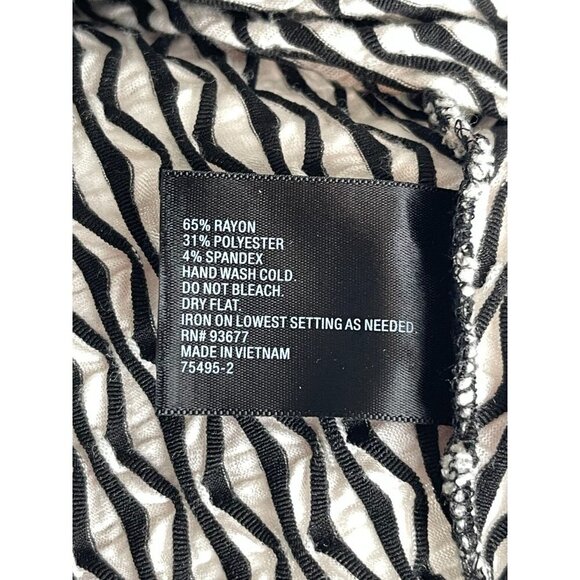 Worthington Petite Large Black White Short Sleeve Peplum Top - Picture 5 of 7